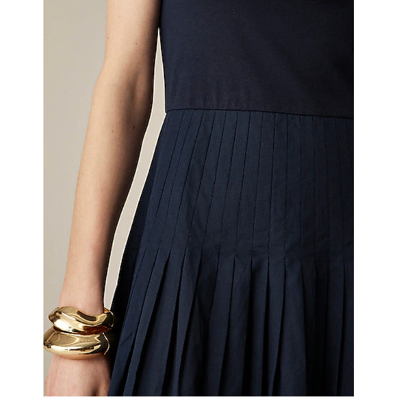 J Crew Knit Mixy Pintuck Dress XS Navy Blue NWT CK707 J.Crew Midi Travel Resort - Picture 3 of 5